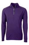 Cutter & Buck Virtue Eco Pique Recycled Quarter Zip Mens Pullover Jacket In College Pu