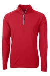 Cutter & Buck Adapt Eco Knit Stretch Recycled Mens Big And Tall Quarter Zip Pullover Jacket In Red