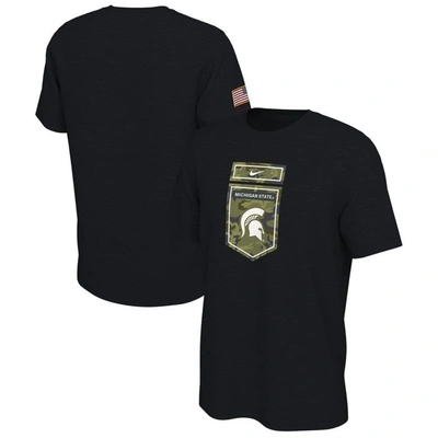 Nike Black Michigan State Spartans Veterans Camo T-shirt