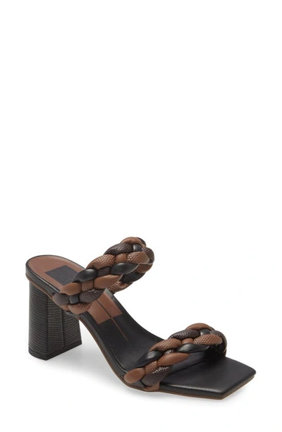 Dolce Vita Paily Braided Heeled Sandal In Black/ Espresso Stell