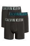 Calvin Klein Intense Power Low Rise Trunks, Pack Of 3 In Black W Ocean