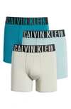 Calvin Klein 3-pack Boxer Briefs In Ocean Mist