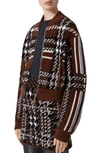 Burberry Caitryn Textured Wool Blend Check Jacket In Dark Truffle Brown