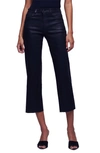 L Agence Wanda High Rise Wide Leg Pants In Noir Coated