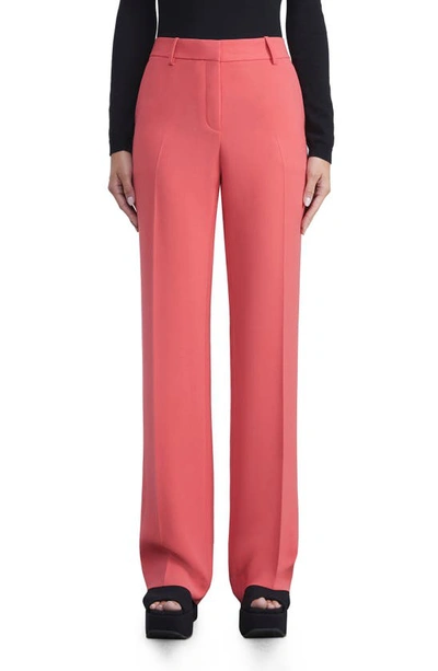 Lafayette 148 Gates Wide Leg Pants In Vibrant Coral