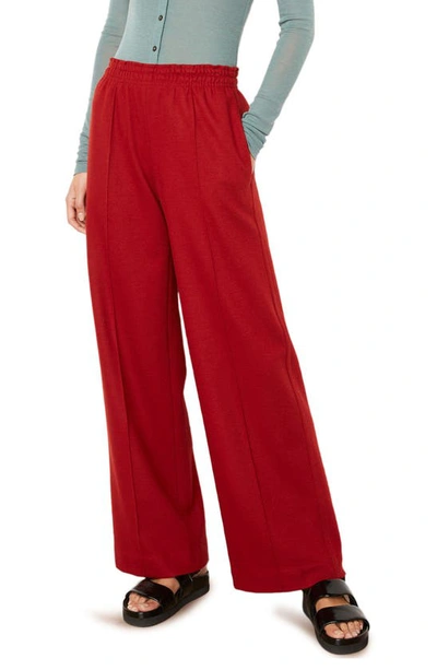 Vince Wool Pull-on Pants In Dark Scarlet