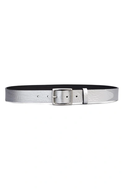 Rag & Bone Metallic Leather Boyfriend Belt In Gnmt