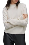 Allsaints Orion Mock Neck Cashmere & Wool Sweater In Ivory White