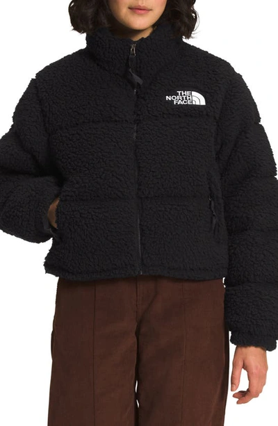 The North Face High Pile Nuptse Sherpa Jacket In Black