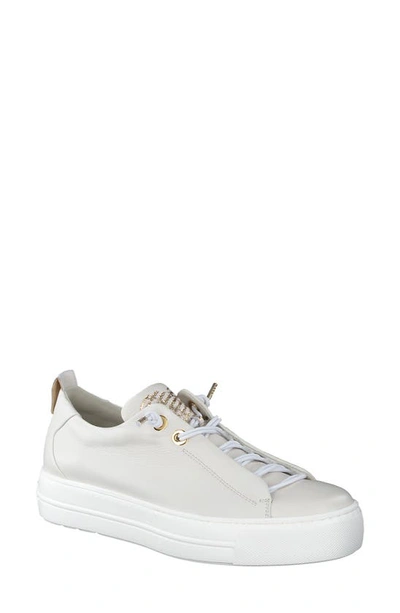 Paul Green Faye Trainer In Ivory Gold Leather