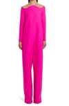 VALENTINO OFF THE SHOULDER WOOL & SILK CREPE JUMPSUIT