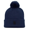 FANATICS FANATICS BRANDED DEEP SEA BLUE SEATTLE KRAKEN AUTHENTIC PRO ROAD CUFFED KNIT HAT WITH POM