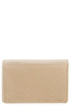 Royce New York Leather Card Case In Taupe