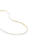Monica Vinader Mini Nugget 18ct Recycled Yellow Gold-plated Vermeil Sterling-silver And Faux-pearl Beaded In 18ct Gold Vermeil On Sterling
