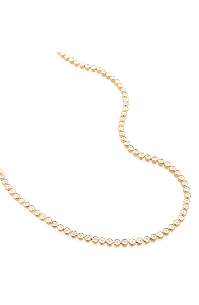 Monica Vinader Diamond Essential Tennis Necklace In 18ct Gold Vermeil On Sterling