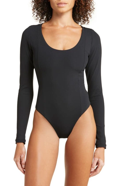 Maaji Black Sapphire Long Sleeve One-piece Rashguard Swimsuit