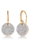 Monica Vinader Ava Diamond Disc Drop Earrings In 18ct Gold Vermeil On Sterling