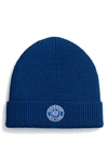 Rag & Bone Charlie Logo Patch Wool Blend Beanie In Blue