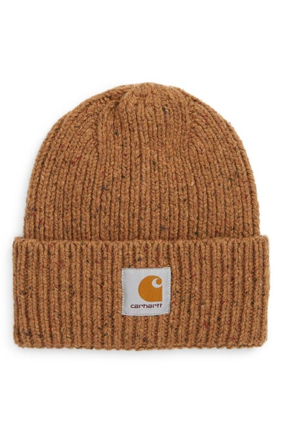Carhartt Anglistic Wool & Cotton Cuff Beanie In Speckled Jasper