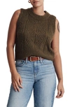 Madewell Knowe Pointelle Sweater Vest In Hthr Basil