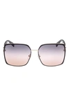 Emilio Pucci 60mm Gradient Square Sunglasses In Black/ Other / Gradient Smoke