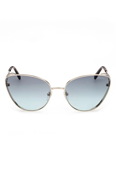 Pucci 61mm Cat Eye Sunglasses In Gold / Gradient Smoke