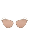 Tom Ford Anais Metal Cat-eye Sunglasses In Shiny Pale Gold/ Copper
