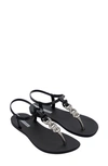 Ipanema Connect T-strap Sandal In Black/ Silver