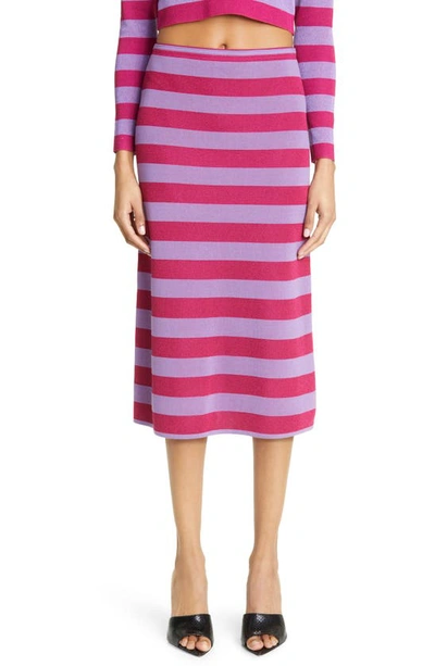 Baum Und Pferdgarten Charlotta Metallic Stripe Knit Skirt In Multicolour