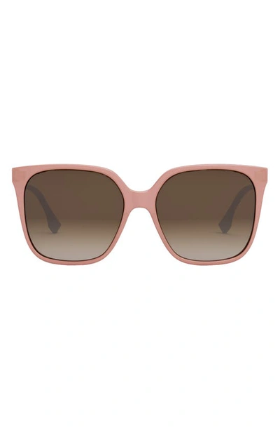 Fendi 59mm Gradient Square Sunglasses In Brown