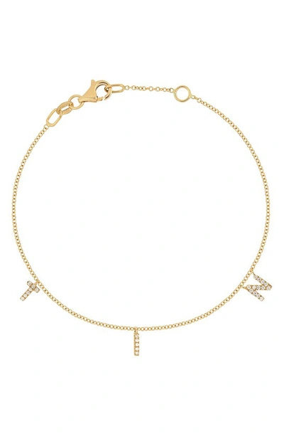 Bony Levy Icon Personalized Diamond Charm Bracelet In 18k Yellow Gold - 3 Charms