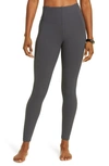 Zella Live In Rib Pocket High Waist Leggings In Grey Forged