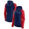 Fanatics Branded Navy/red New England Patriots End Around Lightweight Raglan Full-zip Hoodie Jacket In Navy