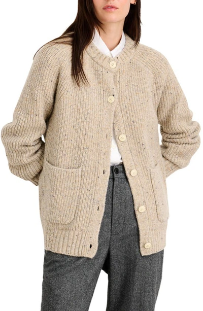 Alex Mill Mirielle Donegal Wool Blend Cardigan In Oatmeal