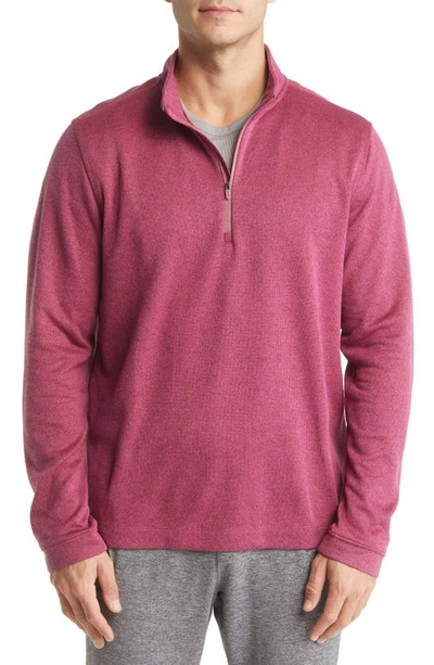 Rhone Quarter Zip Pullover In New Maroon Marle