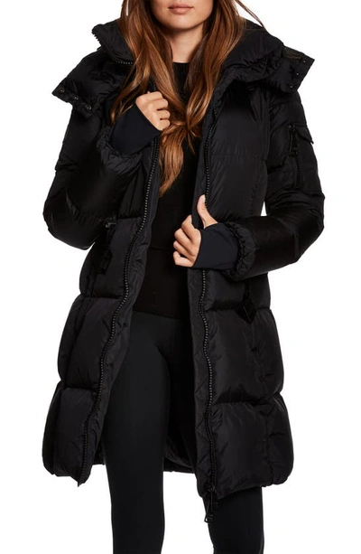 Sam Savannah Hooded Puffer Coat In Black