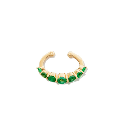 Shay 18k Yellow Gold Emerald Round Ear Cuff