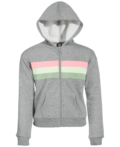 Id Ideology Babies' Toddler & Little Girls Colorblocked Stripe Hoodie, Created For Macy's In Stormy Hthr