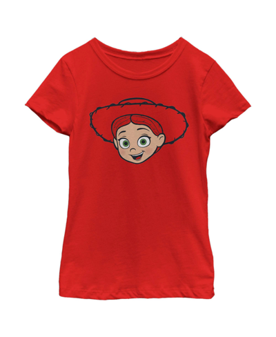 Disney Pixar Girl's Toy Story Smiling Jessie's Face Costume Child T-shirt In Red