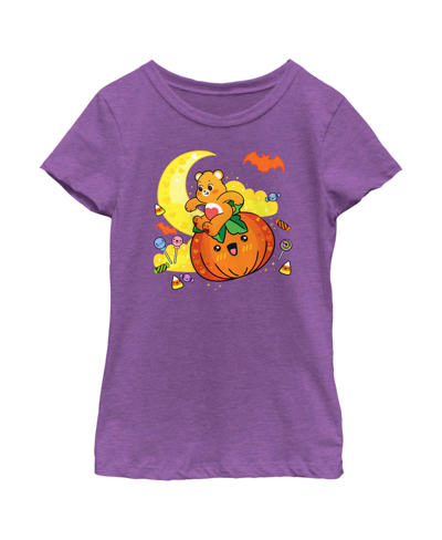 Care Bears Girl's  Tenderheart Cute Halloween Child T-shirt In Purple Berry