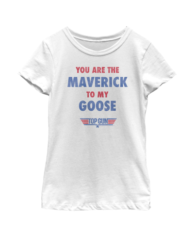 Paramount Pictures Kids' Girl's Top Gun You Are The Maverick To My Goose Child T-shirt In White