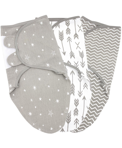 Bublo Baby Baby Swaddle Blanket Boy Girl, 3 Pack Newborn Swaddles, Infant Adjustable Swaddling Sleep Sack In Grey