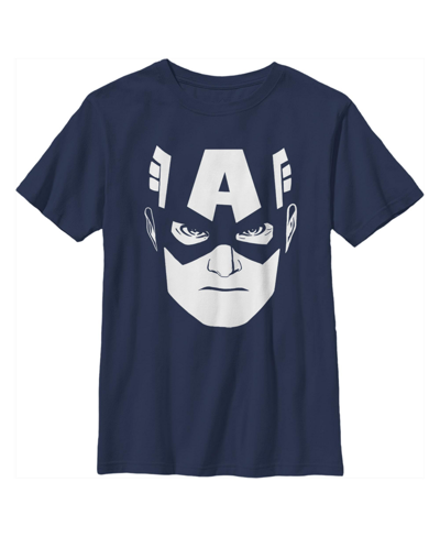 Marvel Boy's  Cap Big Face Child T-shirt In Navy Blue