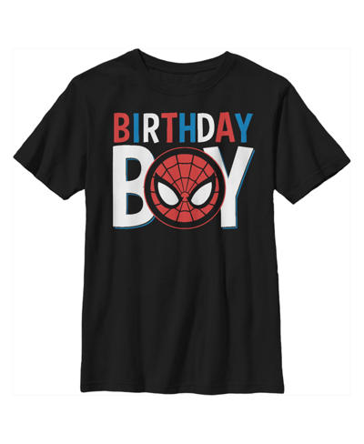 Marvel Boy's  Spider-man Birthday Boy Mask Child T-shirt In Black