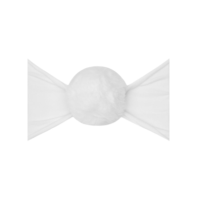 Baby Bling Infant Faux Fur Pom Headband In White