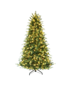 Puleo 7.5ft Pre-lit Galveston Fir Tree In Green