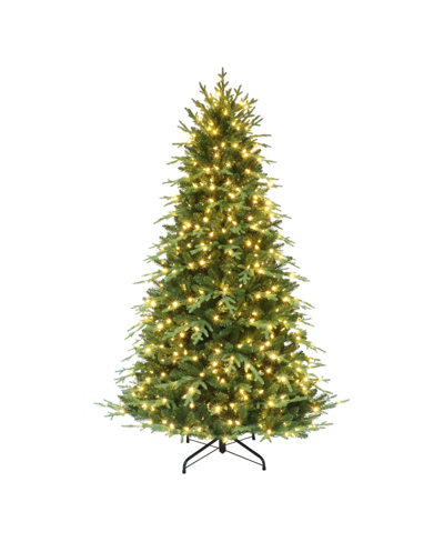 Puleo 7.5' Pre-lit Galveston Fir Tree With 800 Color Select Led Lights, 3485 Tips In Green