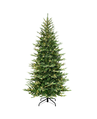Puleo 7.5' Pre-lit Slim Balsam Fir Tree With 500 Underwriters Laboratories Clear Incandescent Lights, 3335 In Green