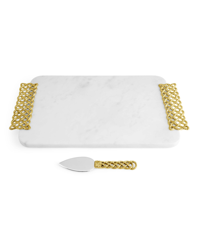 Michael Aram Love Knot Cheese Board With Spreader In Silver-tone
