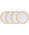 Noritake Noble Pearl Set Of 4 Saucers, 6" In White And Gold